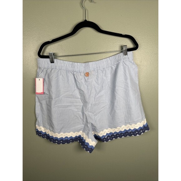 Simply Southern Lightweight Summer Shorts Blue Ricrac Women's Sz XL‎ -  NEW - Picture 2 of 10